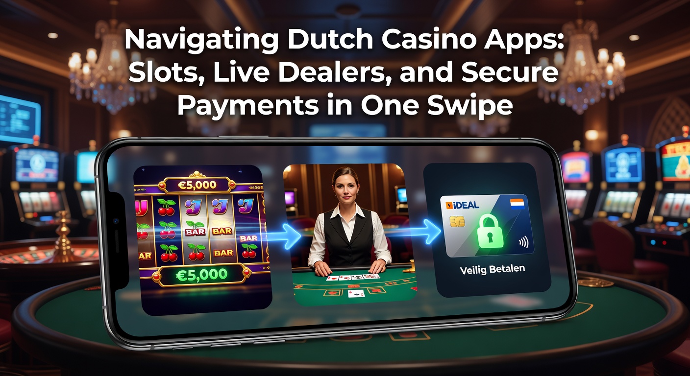 Mobiele casino-app op smartphone met slots, live dealer tafels en betaalopties zichtbaar op het scherm, typisch voor Nederlandse licentiehouders