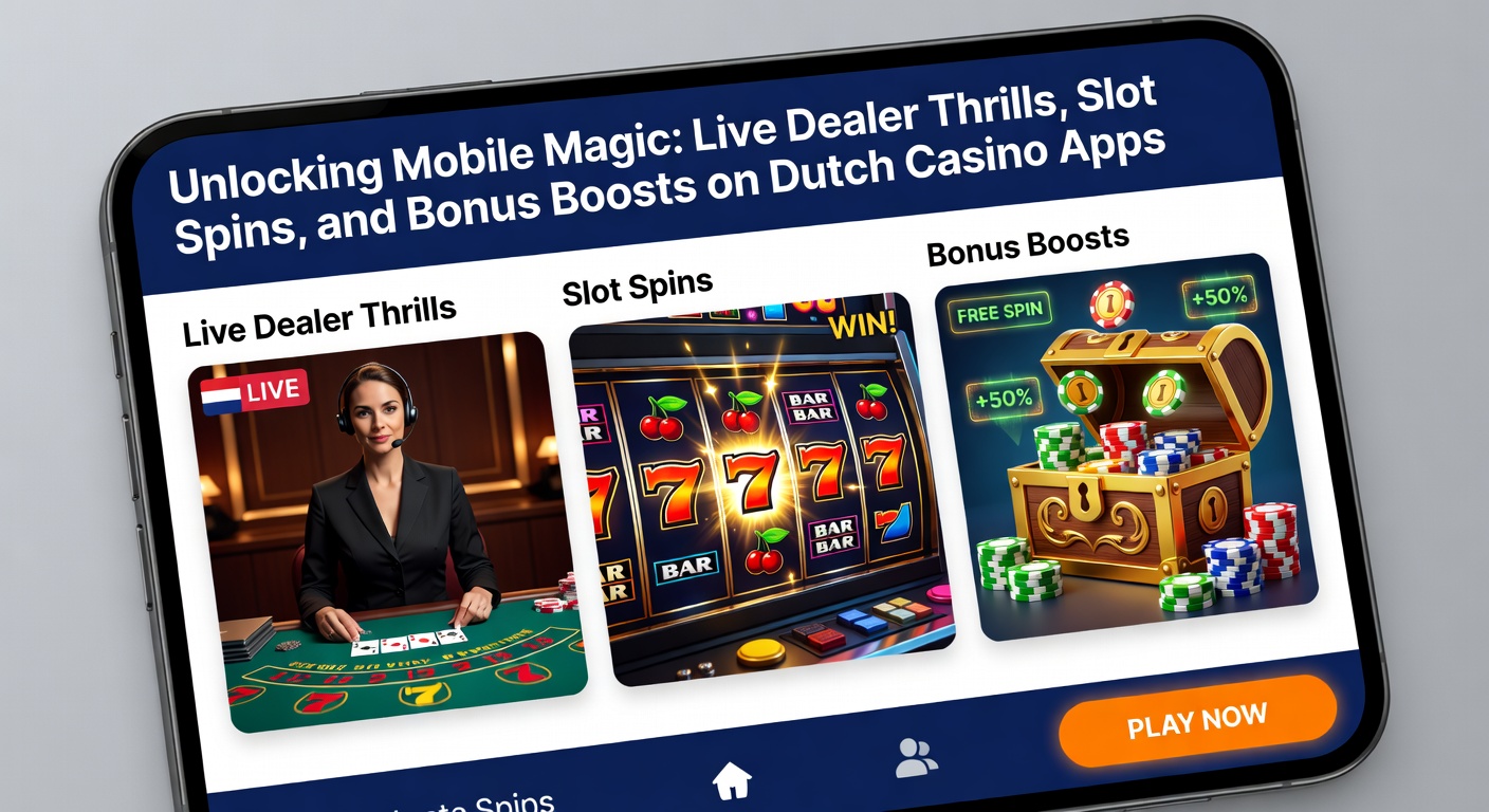Mobiele slot machine met bonus feature en Nederlandse vlag in de achtergrond