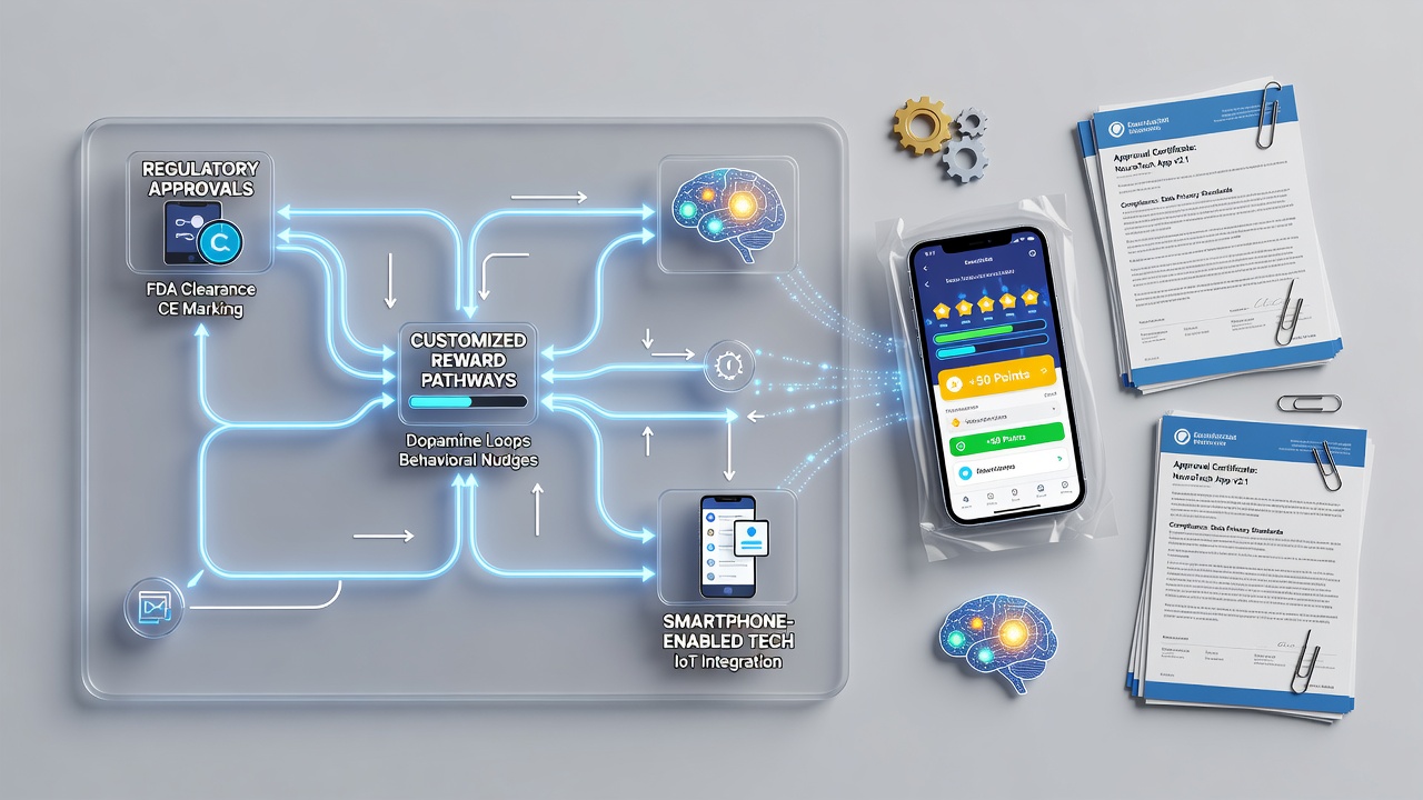 Diagram van beloningsroutes en regelgevende controles in mobiele casino apps
